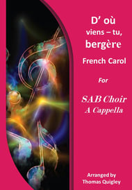 D'ou viens-tu bergere SAB choral sheet music cover Thumbnail